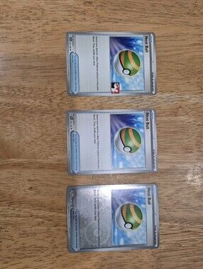 Pokémon Nest Ball Trainer Item Card Qty 3 Set